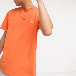 BNWT Carhartt WIP S/S Chase T-Shirt - Clockwork / Gold (Orange) S